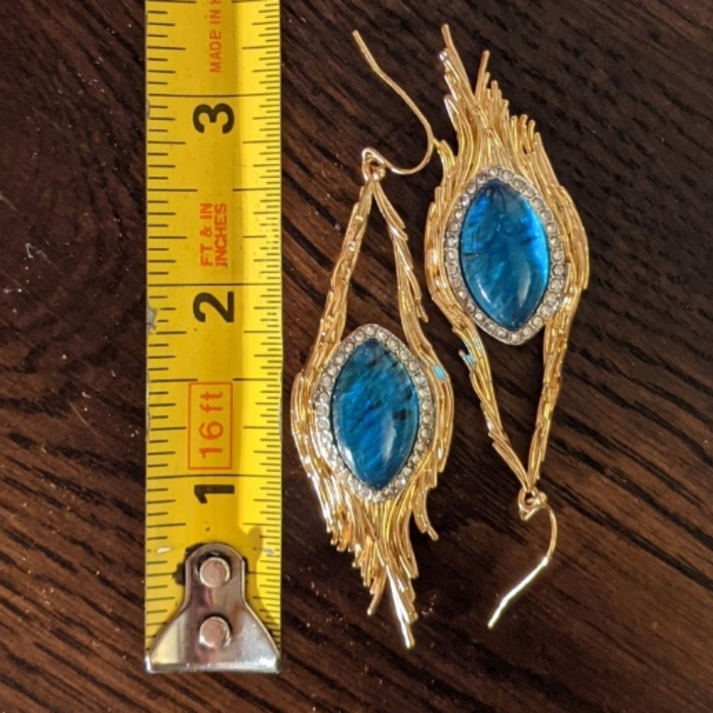 NWT Alexis Bittar Turquoise Gold Earrings - Picture 4 of 14